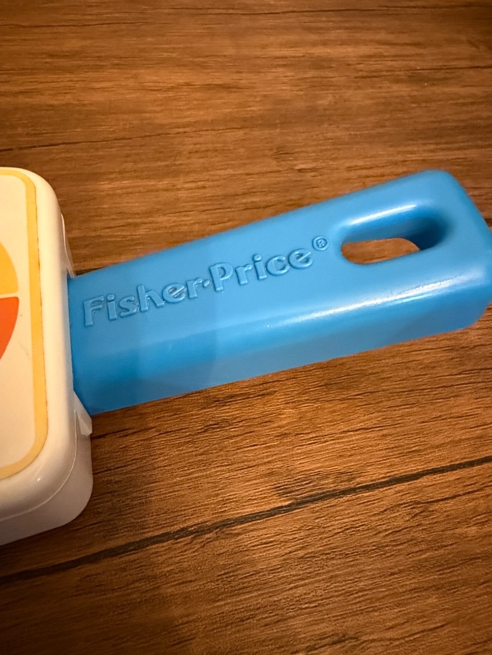 Fisher-Price Blue Handle Play Toaster with Gray Top and Yellow Dial - Picture 3 of 6